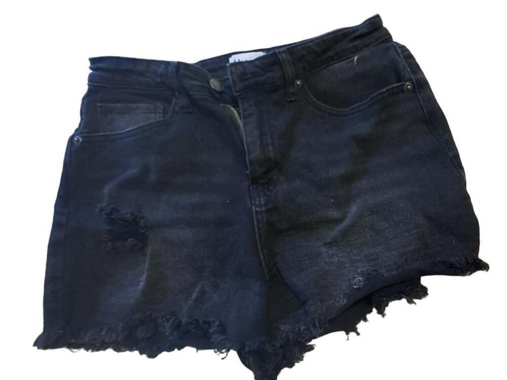 Abound Denim Shorts Size 29 Black Distressed Frayed Hem